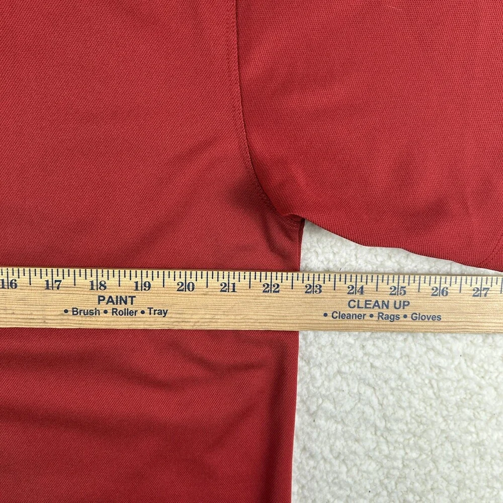 Nike Golf Polo Shirt Mens Large Red Solid Fit Dry Performance Athletic Swoosh